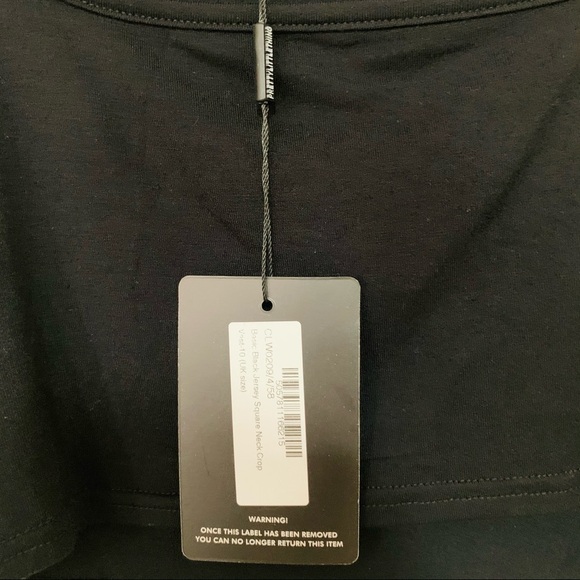 NWT PRETTY LITTLE THING jersey square neck crop 10 - Picture 9 of 10